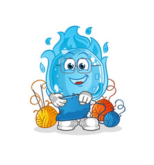 blue comet tailor mascot. cartoon vector