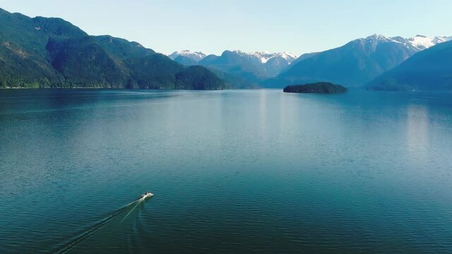 Aluminum Fishing Boat on a lake in British Columbia, Canada