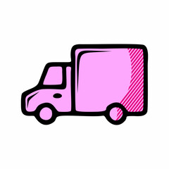 Delivery truck line icon. linear style sign for mobile concept and web design.