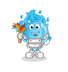 Obraz premium blue comet maid mascot. cartoon vector