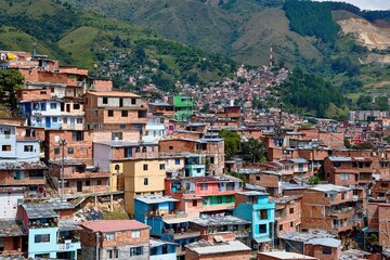 View of Comuna 13 in Medellin