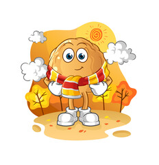 Obraz na płótnie Canvas meatball in the autumn. cartoon mascot vector