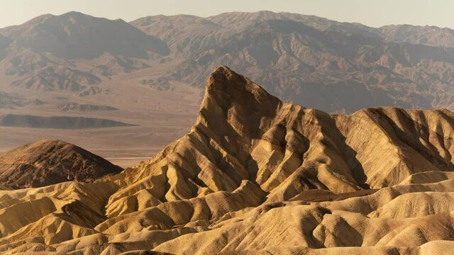 Death Valley National Park Zabriskie Point Manly Beacon Time Lapse Tilt Down Mojave Desert California USA