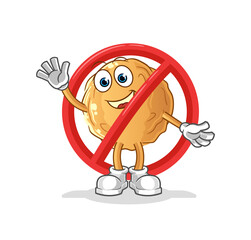 Obraz premium say no to meatball mascot. cartoon vector