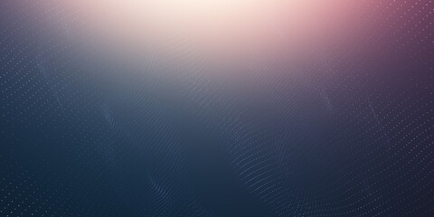 Abstract colorful digital particles wave with bokeh and light background, 3d render wave line dot background, line wave light glowing effect particular background.	