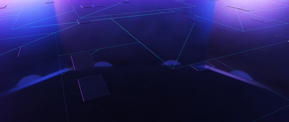 Digital technology concept of sci-fi block box for cyber crypto security. Big data crypto cyber system background. Big data cyber technology system. 3d illustration