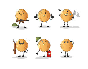 meatball troops character. cartoon mascot vector