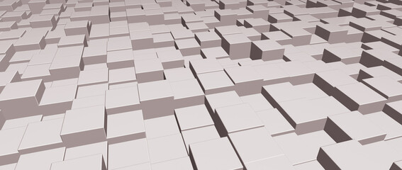 white cube technology background. white cube texture background. 3d illustration