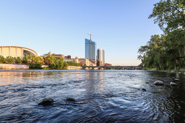 Fototapeta premium Downtown Grand Rapids Michigan view from the Grand River