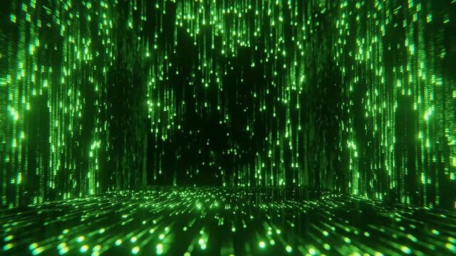 Technology and matrix background, concept of metaverse, blokchain, cryptocurrency