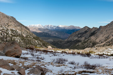 View near Frozen Lake in Rocky Mountain National Park