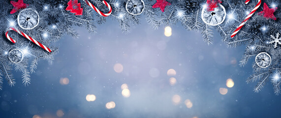 Christmas holidays scenic background with christmas decoration.