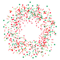 Multicolored bright confetti on isolated white. Geometric background with glitters. Circle pattern for design. Print for flyers, posters, banners and textiles. Greeting cards. Luxury texture