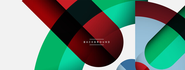 Obraz premium Trendy shapes, color minimal design composition, lines and shadows for wallpaper banner background or landing page