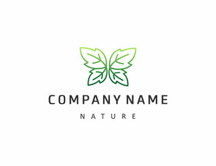 Butterfly leaf logo template