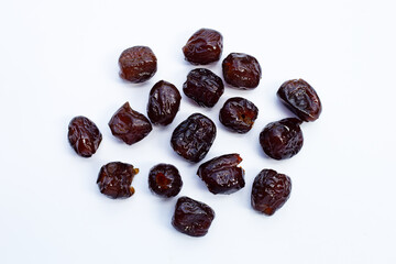 Sweet chinese jujube dessert on white background.