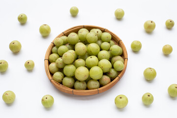 Fresh emblica on a white background.