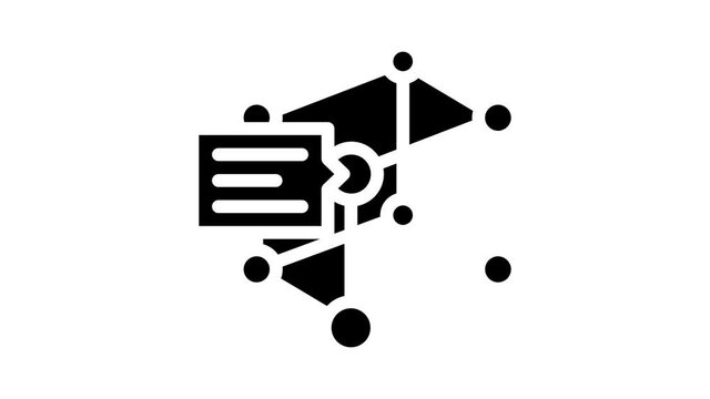 prototyping for production animated glyph icon prototyping for production sign. isolated on white background