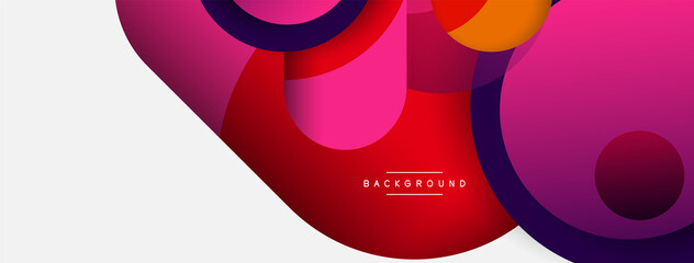 Vector round shapes circles minimal geometric background. Vector illustration for wallpaper banner background or landing page