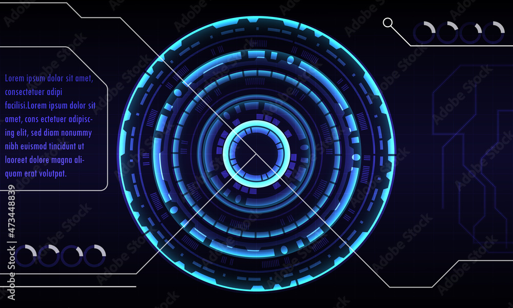 Poster futuristic abstract technology background. icon symbol circuit. vector and illustration. sci-fi futu