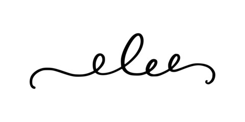 Squiggle and swirl line. Hand drawn calligraphic swirl. Vector illustration in doodle style