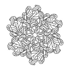 Coloring book for adults, Mandala. Hand drawing Vector illustration for art therapy.