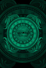 Eyes and ornament artwork illustration