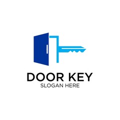 door and lock smart and creative logo