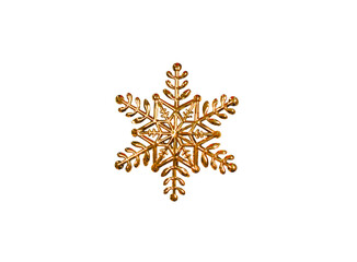 shiny golden star isolated on white background, christmas decoration for design.
