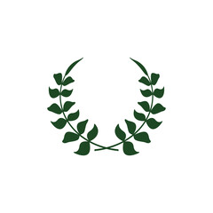 leaf circle border graphic design template vector