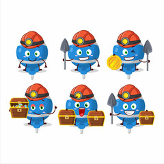 miners blue lolipop wrapped cute mascot character wearing helmet