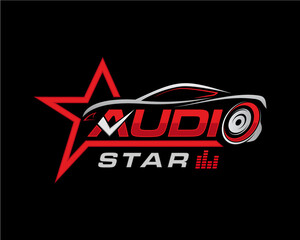 Car Audio Services Logo. Car and Music Logo design vector inspiration