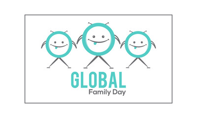 Hope concept: Global Family Day vector banner template illustration.