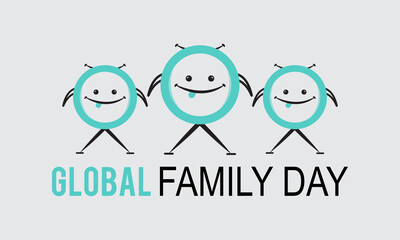 Hope concept: Global Family Day vector banner template illustration.