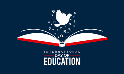 International Day of Education vector template. 24 January design for day of education theme.