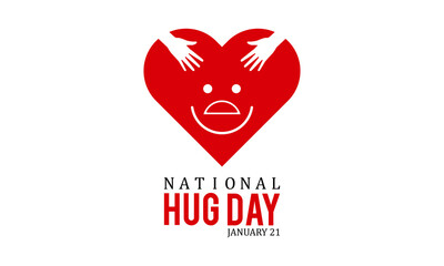 January 21 - lettering design for National Hugging Day. vector illustration design for banner, poster, tshirt, card.