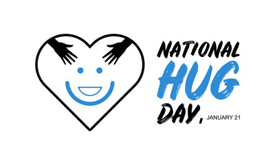 January 21 - lettering design for National Hugging Day. vector illustration design for banner, poster, tshirt, card.