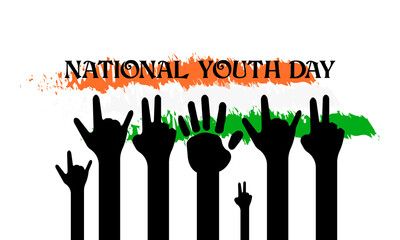 National youth day vector template. January 12 design for national youth day theme.