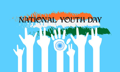 National youth day vector template. January 12 design for national youth day theme.