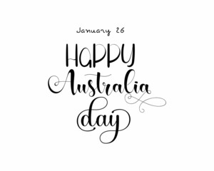January 26 - Australia day. hand lettering Calligraphic design for Australia day. vector illustration design for banner, poster, tshirt, card.