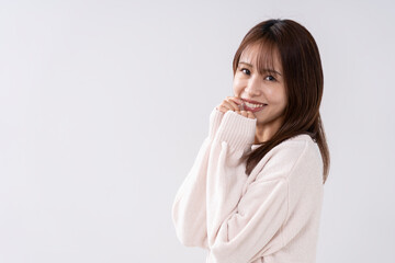 冬ファッションの女性