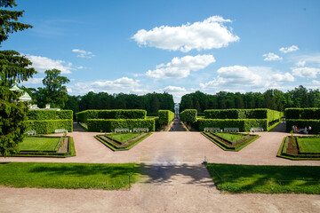 Paths of Lower Park in Catherine Park. The Tsarskoye Selo is State Museum-Preserve, Pushkin,...