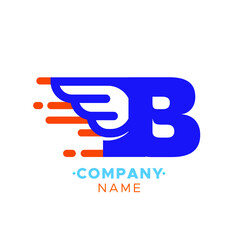 Delivery Logo designs Template. Illustration vector graphic of speed or moving element and letter B logo design concept. Perfect for, Delivery service, Delivery express logo design.
