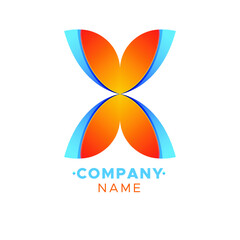 This an abstract colorful x Letter Vector logo for Business Company, Brand Logo, abstract colorful illustration