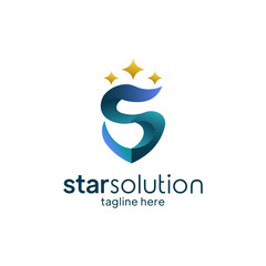 Creative Letter S Logo Vector, Solution Star, Problem Solving Star Logo for Business Logo.