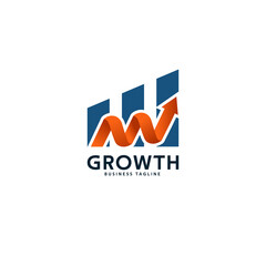 Abstract Growth Logo with ribbon hint