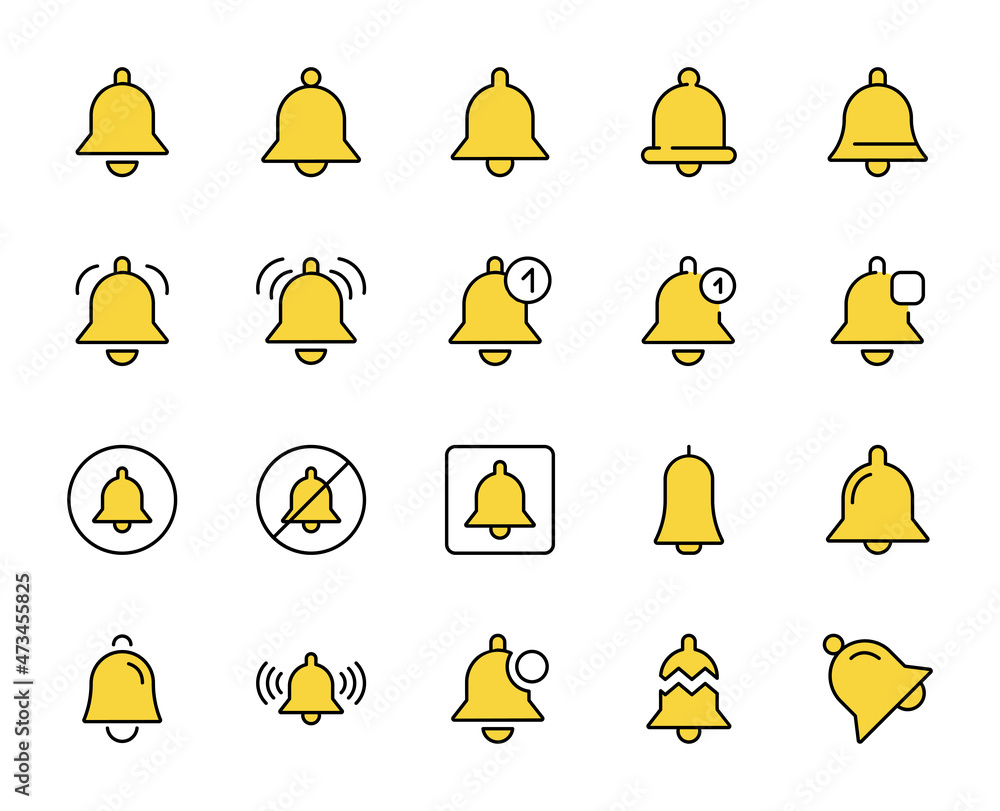 Poster bell line icon set. collection of high quality color outline logo for mobile concepts and web apps. 