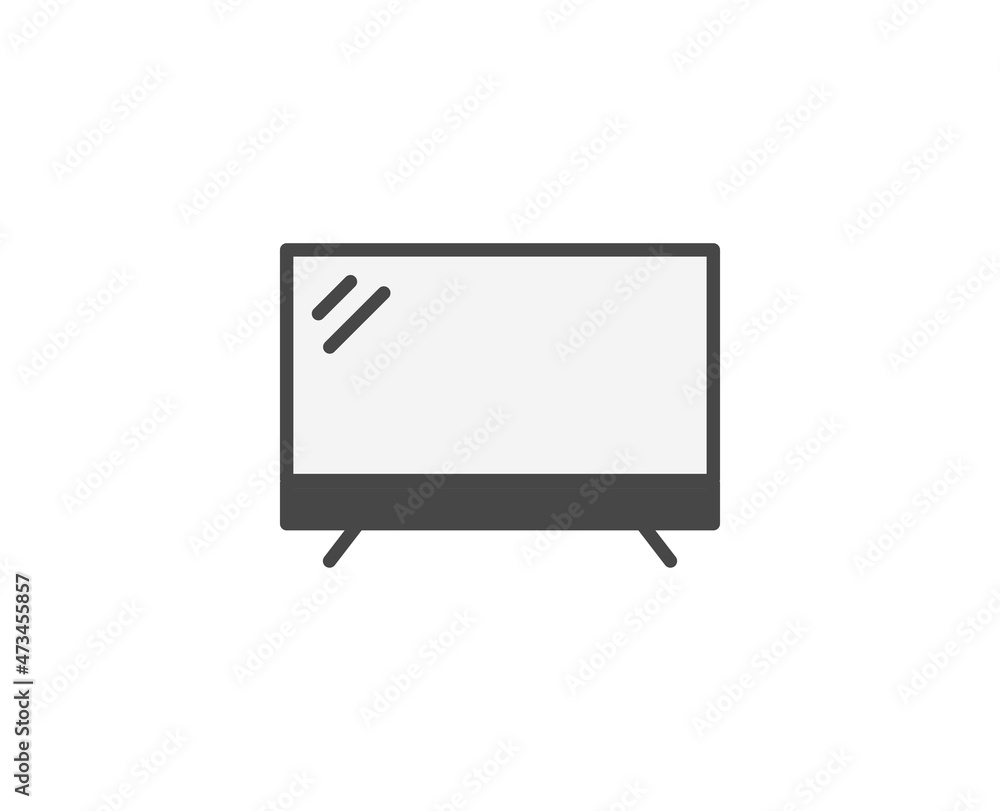 Poster line computer icon isolated on white background. outline symbol for website design, mobile applicati