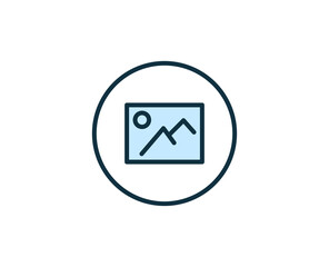 Gallery flat icon. Thin line signs for design logo, visit card, etc. Single high-quality outline symbol for web design or mobile app. Sign outline pictogram.