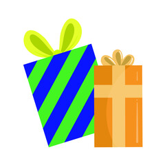 Christmas gift box with ribbon collection